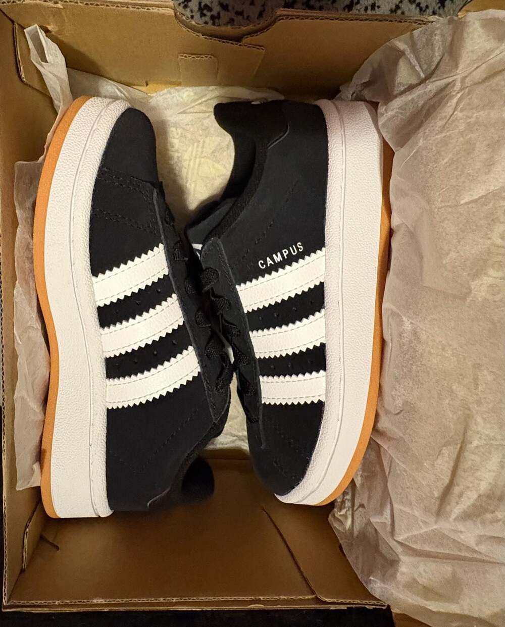 Adidas Campus 00s EL C Black White Gum Toddler Kids Shoes Size 12